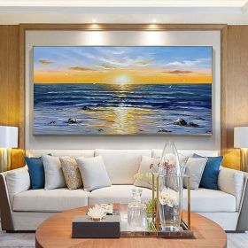 Oil Painting Hand Painted Horizontal Panoramic Abstract Modern Rolled Canvas Home hallway living room bedroom wall art - 150X220cm
