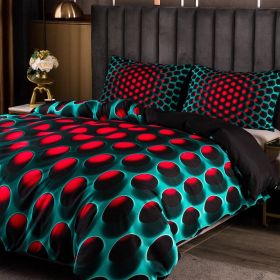 3pcs Y2K Stereoscopic Dense Holes Pattern Bedding Set; Colorful Duvet Cover Set (Without Quilt) - Twin