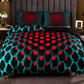 3pcs Y2K Stereoscopic Dense Holes Pattern Bedding Set; Colorful Duvet Cover Set (Without Quilt) - Full