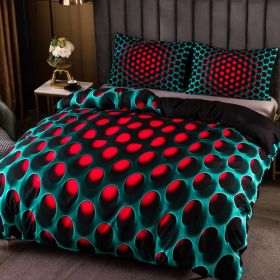 3pcs Y2K Stereoscopic Dense Holes Pattern Bedding Set; Colorful Duvet Cover Set (Without Quilt) - Queen