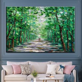 Oil Painting Handmade Hand Painted Wall Art Green Scenery Abstract Pictures Home Living Room hallway bedroom luxurious decorative painting - 150X220cm