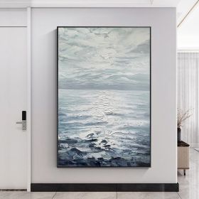 Hand Painted Abstract Landscape Oil Painting Oil Painting Seascape Clouds Nordic Wall Art Picture Modern Living Room Decor - 150x220cm