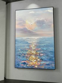 Modern Abstract Wall Art Canvas Painting Beach Surf Landscape Poster Art Prints Suitable For Living Room Home Decor - 150x220cm