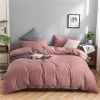 Simple Style Bedding 4 Piece Quilt Cover Sheet Pillowcase Cotton Spring Summer Autumn Winter Solid Two-color Student Dormitory - Dark pink - 180x200cm