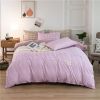 Simple Style Bedding 4 Piece Quilt Cover Sheet Pillowcase Cotton Spring Summer Autumn Winter Solid Two-color Student Dormitory - purple plaid - 150x20