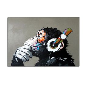 Handmade Abstract Oil Painting Top Selling Wall Art Modern Minimalist Gorilla Picture Canvas Home Decor For Living Room Bedroom No Frame - 90x120cm