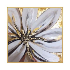 100% Handmade Abstract Oil Painting Top Selling Wall Art Modern Minimalist Gold Foil Flowers Picture Canvas Home Decor For Living Room No Frame - 150x