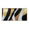 Handmade Gold Foil Abstract Oil Painting Top Selling Wall Art Modern Black and White Color Picture Canvas Home Decor For Living Room No Frame - 100x15