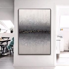 Top Selling Abstract Oil Painting Wall Art Modern Handmade Minimalist Black and White Color Picture Canvas Home Decor For Living Room No Frame - 90x12