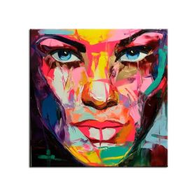 100% Hand Painted Modern Francoise Nielly Face Oil Painting Wall Art Picture Portrait Palette Knife Canvas Acrylic Texture Colourful No Framed - 100x1