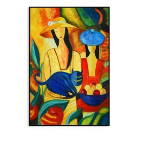 100% Hand Painted Abstract Oil Painting Wall Art Modern Retro Figure On Canvas Home Decoration For Living Room No Frame - 90x120cm