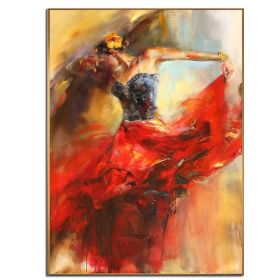 Ha's Art 100% Hand Painted Abstract Oil Painting Wall Art Modern Beautiful Dancing Girl Picture Canvas Home Decor For Living Room Bedroom No Frame - 9