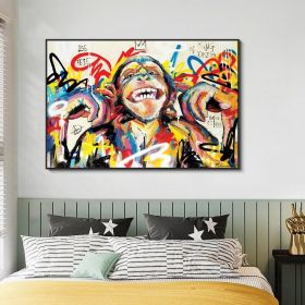 Hand Painted Oil Painting Abstract Portrait Wall Art Hand painted-Laughing Monkey Oil Paintings On Canvas-Hand Made Wall Graffiti-For Home Decoration