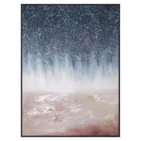 Hand-Painted Large Oil Painting Thick Texture Abstract Hanging Wall Art Dark Blue Decorative Murals Picture For Porch villa - 50x70cm