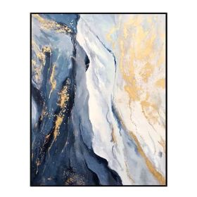 Hand Painted Wall art Picture Abstract blue cloud landscape oil painting handmade for Living room bedroom home decor no frame - 70x140cm
