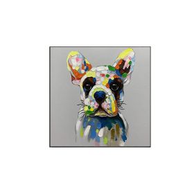 100% Hand Painted Cool Dog Canvas Oil Paintings Wall Art Home Decoration for Living Room Home Animals Decor for Kids Room - 70x70cm