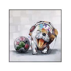 Cute Dog Baby Graffiti Oil Painting Abstract Art Animal Pet Canvas Posters Wall Pictures for Living Room Home Decoration - 70x70cm