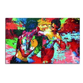100% Hand Painted  Abstract Oil Painting Wall Art Modern Minimalist Boxer Picture Canvas Home Decor For Living Room Bedroom No Frame - 60x90cm