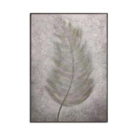 100% Hand Painted Abstract Texture Feather Picture Oil Painting Canvas Wall Art Unframed Artwork Home Good Wall Decor Panel - 50x70cm