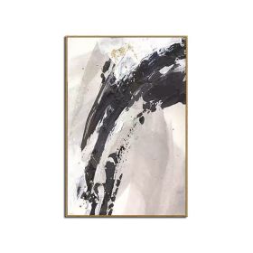 100% Hand Painted Abstract Oil Painting Wall Art Modern Black and White Style On Canvas Home Decoration For Living Room No Frame - 75x150cm