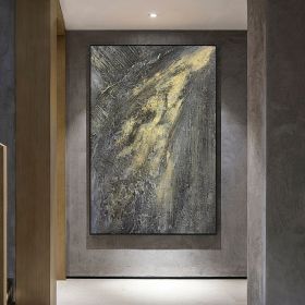 The Dark Colors Of Black And Yellow Are Abstract Oil Painting On Canvas Modern Wall Art Picture Decoration For Living Room Unframed - 75x150cm