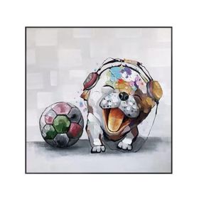 Cute Dog Baby Graffiti Oil Painting Abstract Art Animal Pet Canvas Posters Wall Pictures for Living Room Home Decoration - 150x150cm