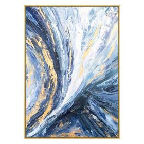 Light Blue Luxury Wall Art Abstract Canvas Oil Painting Style Picture On Canvas Modern Style Poster For Living Room Bedroom No Frame - 90x120cm