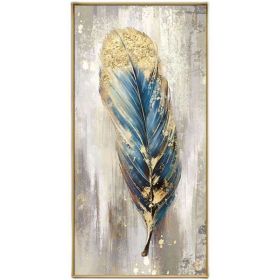 Large Feather White Gold Abstract Oil Painting Hand Painted Paintings Wall Art Home Decor Picture Modern Oil Painting On Canvas - 100x150cm