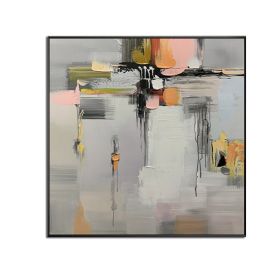 Handmade Top Selling Abstract Oil Painting  Wall Art Modern Minimalist Bright Color Canvas Home Decor For Living Room No Frame - 70x70cm