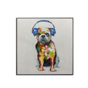 Handmade Abstract Oil Painting Top Selling Wall Art Modern Minimalist Cute Pet Dog Picture Canvas Home Decor For Living Room No Frame - 70x70cm