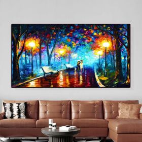 Hand Painted Night Thick Modern Canvas Oil Paintings Wall Art Abstract Landscape Pictures For Living Room Home Decoration - 150x220cm