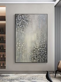 Hand Painted Abstract Oil Painting White Texture On Canvas Abstract Wall Art Picture Living Room Bedroom Wall Decor Unframed - 60x90cm