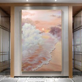100% Hand Painted Landscape Simple Golden Oil Painting Large Size Hand Made Art Wall Paintings Canvas Wall Art Room Decoration - 60x90cm