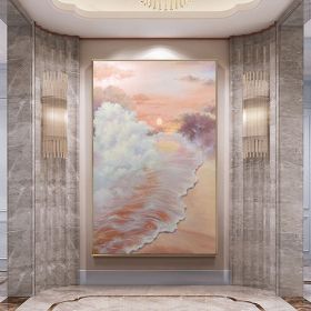 100% Hand Painted Landscape Simple Golden Oil Painting Large Size Hand Made Art Wall Paintings Canvas Wall Art Room Decoration - 90x120cm