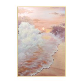 100% Hand Painted Landscape Simple Golden Oil Painting Large Size Hand Made Art Wall Paintings Canvas Wall Art Room Decoration - 150x220cm