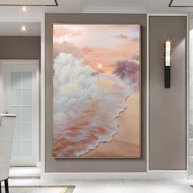 100% Hand Painted Landscape Simple Golden Oil Painting Large Size Hand Made Art Wall Paintings Canvas Wall Art Room Decoration - 100x150cm