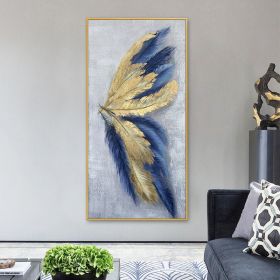 Best 100% Hand Painted Abstract Silver Gold Butterfly Oil Painting Canvas Art Modern Artwork Wall Art Picture Living Room Bedroom - 100x200cm