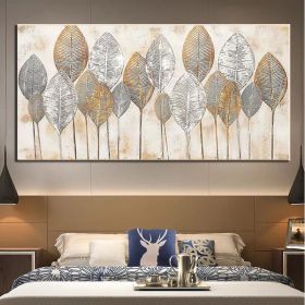 Hand Painted Thick Textured Abstract Gold Foil Oil Painting on Canvas Oil Modern Painting Fine Art Picture No Frame - 60x90cm