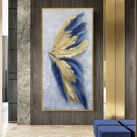 Best 100% Hand Painted Abstract Silver Gold Butterfly Oil Painting Canvas Art Modern Artwork Wall Art Picture Living Room Bedroom - 50x70cm