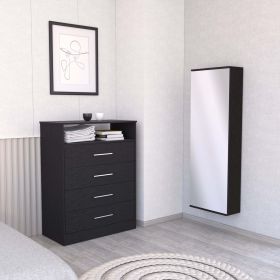 Elwood 2 Piece Bedroom Set, Drawer Dresser + Shoe Rack, Black - Black