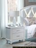 Modern Bedroom Furniture Two Drawers Nightstand 1pc White Finish Acrylic Crystal Drawers Wooden Furniture - as Pic