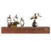 60" Rustic Wood Fireplace Mantel, Wall-Mounted & Floating Shelf for Home Decor - as Pic
