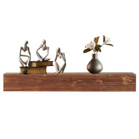60" Rustic Wood Fireplace Mantel, Wall-Mounted & Floating Shelf for Home Decor - as Pic