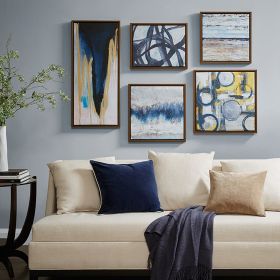 Abstract 5-piece Gallery Framed Canvas Wall Art Set - as Pic