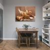 Framed Canvas Wall Art Decor Bread Painting, Still Life Bread in Basket Painting Decoration For Office Living Room, Bedroom Decor-Ready To Hang - as P