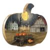 "Spooky Harvest Moon" By Artisan Billy Jacobs Printed on Wooden Pumpkin Wall Art - as Pic