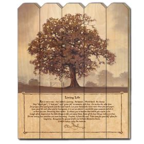 "Living Life" by Bonnie Mohr, Printed Wall Art on a Wood Picket Fence - as Pic