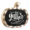 "Gather "Printed on a Pumpkin" By Artisan Imperfect Dust Printed on Wooden Pumpkin Wall Art - as Pic