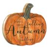 "Leaves Are Falling" By Artisan Cindy Jacobs Printed on Wooden Pumpkin Wall Art - as Pic