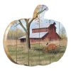 "Summer's End" By Artisan Billy Jacobs Printed on Wooden Pumpkin Wall Art - as Pic